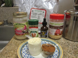 ingredients for chocolate coconut protein mash-up